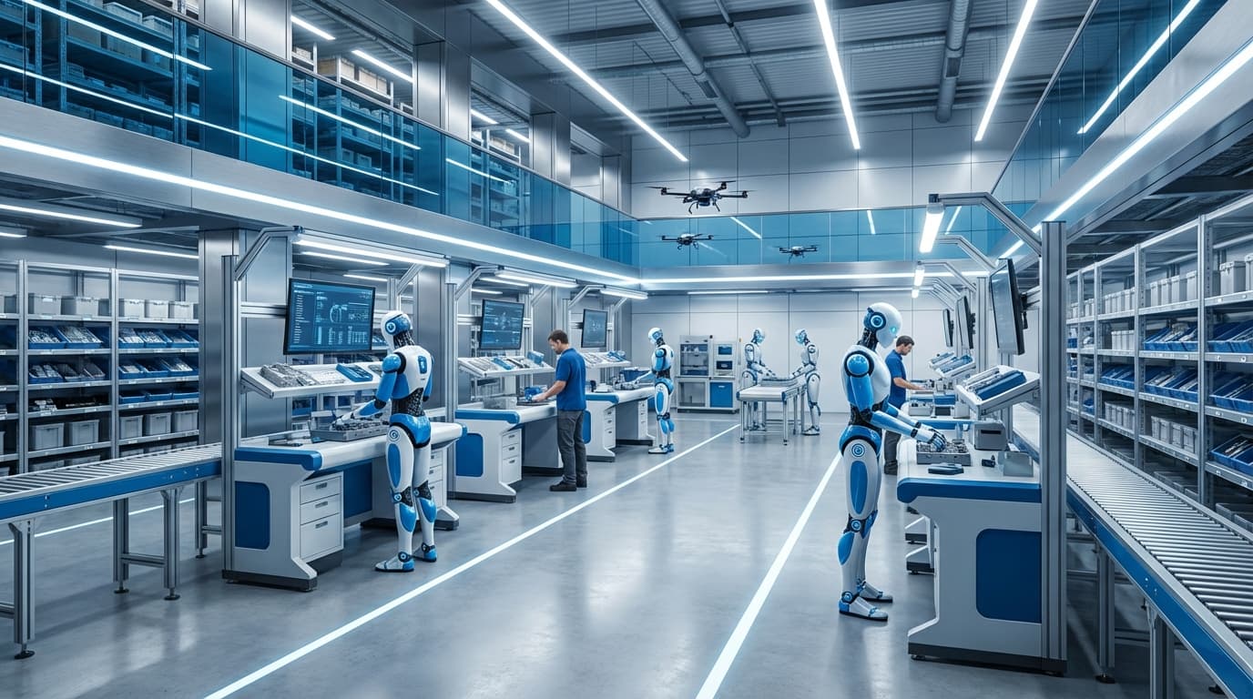 Humanoid robot operating in Productiv's Dallas warehouse facility