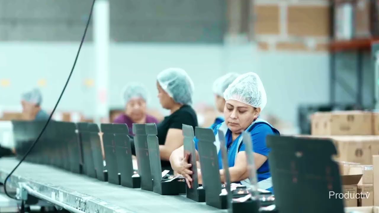 Inside a Productiv e-commerce fulfillment operation: orders picked and packed one at a time, program-specific packaging, and parcels leaving the same building that ships retailer POs and builds the kits.